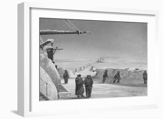 Illustration of Parry's Men Playing Cricket on Pack Ice-Edward Finden-Framed Giclee Print