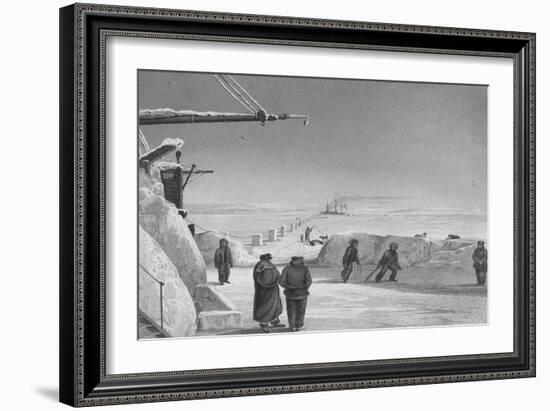 Illustration of Parry's Men Playing Cricket on Pack Ice-Edward Finden-Framed Giclee Print