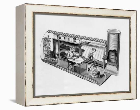 Illustration of Prefab Fallout Shelters, Designed to Be Placed Beneath a Covering of Earth, 1962-null-Framed Stretched Canvas