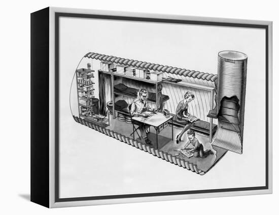 Illustration of Prefab Fallout Shelters, Designed to Be Placed Beneath a Covering of Earth, 1962-null-Framed Stretched Canvas