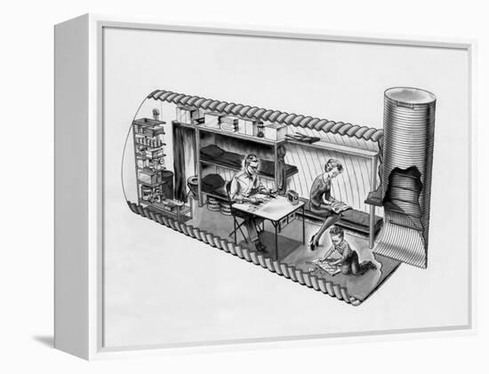 Illustration of Prefab Fallout Shelters, Designed to Be Placed Beneath a Covering of Earth, 1962-null-Framed Stretched Canvas