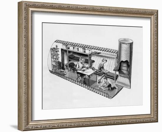 Illustration of Prefab Fallout Shelters, Designed to Be Placed Beneath a Covering of Earth, 1962-null-Framed Photo