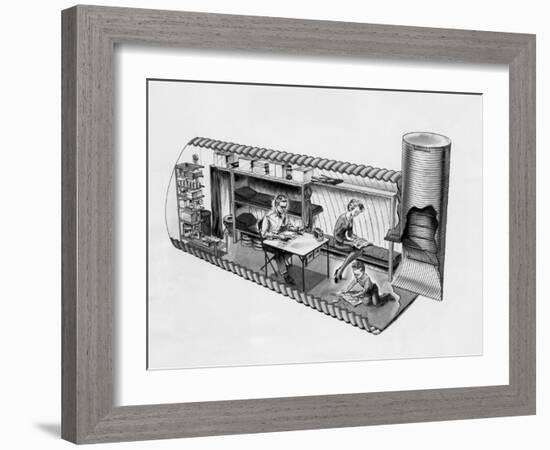 Illustration of Prefab Fallout Shelters, Designed to Be Placed Beneath a Covering of Earth, 1962-null-Framed Photo