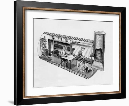 Illustration of Prefab Fallout Shelters, Designed to Be Placed Beneath a Covering of Earth, 1962-null-Framed Photo