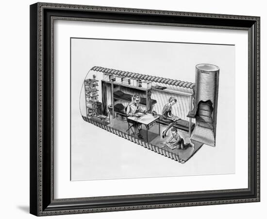 Illustration of Prefab Fallout Shelters, Designed to Be Placed Beneath a Covering of Earth, 1962-null-Framed Photo