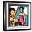 Illustration of Retro Girl in Pop Art Style-incomible-Framed Art Print