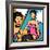 Illustration of Retro Girl in Pop Art Style-incomible-Framed Art Print