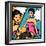 Illustration of Retro Girl in Pop Art Style-incomible-Framed Art Print