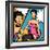 Illustration of Retro Girl in Pop Art Style-incomible-Framed Art Print