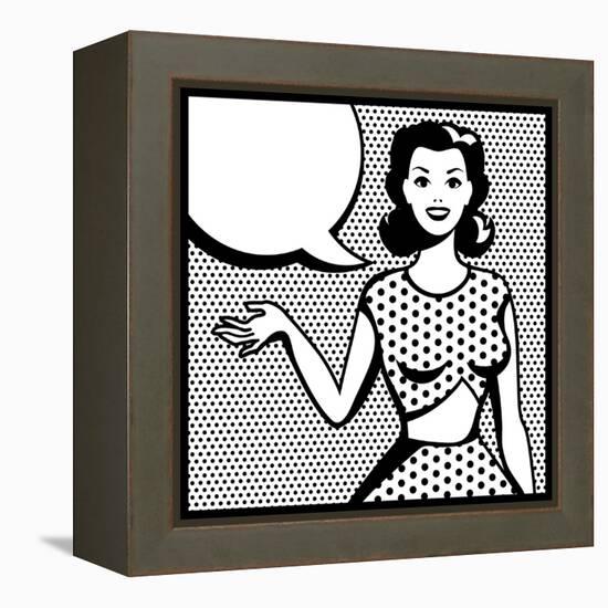 Illustration of Retro Girl in Pop Art Style-incomible-Framed Stretched Canvas