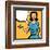 Illustration of Retro Girl in Pop Art Style-incomible-Framed Art Print