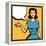 Illustration of Retro Girl in Pop Art Style-incomible-Framed Stretched Canvas