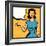 Illustration of Retro Girl in Pop Art Style-incomible-Framed Art Print