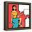 Illustration of Retro Girl in Pop Art Style-incomible-Framed Stretched Canvas