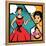 Illustration of Retro Girl in Pop Art Style-incomible-Framed Stretched Canvas