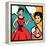 Illustration of Retro Girl in Pop Art Style-incomible-Framed Stretched Canvas