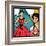 Illustration of Retro Girl in Pop Art Style-incomible-Framed Art Print