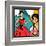 Illustration of Retro Girl in Pop Art Style-incomible-Framed Art Print