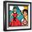 Illustration of Retro Girl in Pop Art Style-incomible-Framed Art Print