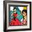 Illustration of Retro Girl in Pop Art Style-incomible-Framed Art Print