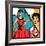 Illustration of Retro Girl in Pop Art Style-incomible-Framed Art Print