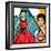 Illustration of Retro Girl in Pop Art Style-incomible-Framed Art Print