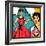 Illustration of Retro Girl in Pop Art Style-incomible-Framed Art Print