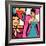 Illustration of Retro Girl in Pop Art Style-incomible-Framed Art Print