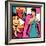 Illustration of Retro Girl in Pop Art Style-incomible-Framed Art Print