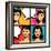 Illustration of Retro Girls in Pop Art Style-incomible-Framed Art Print