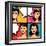 Illustration of Retro Girls in Pop Art Style-incomible-Framed Art Print