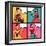 Illustration of Retro Girls in Pop Art Style-incomible-Framed Art Print