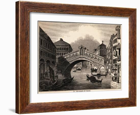 Illustration of Rialto over Grand Canal at Venice-null-Framed Giclee Print