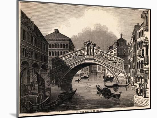 Illustration of Rialto over Grand Canal at Venice-null-Mounted Giclee Print