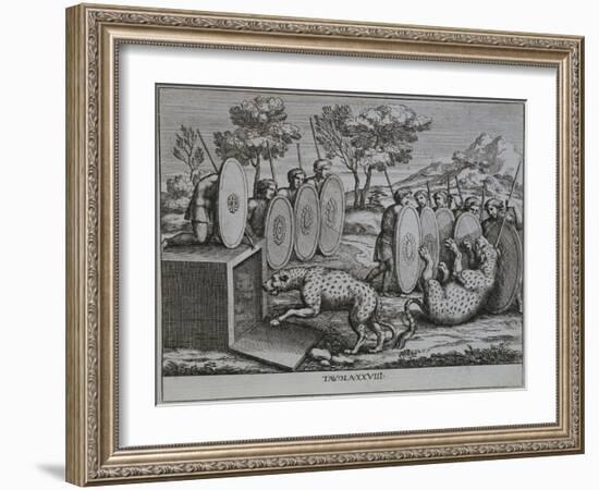 Illustration of Romans Capturing Leopards-Pietro Santo Bartoli-Framed Giclee Print