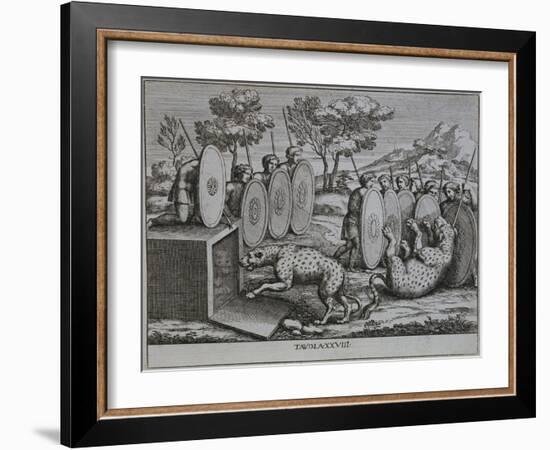 Illustration of Romans Capturing Leopards-Pietro Santo Bartoli-Framed Giclee Print