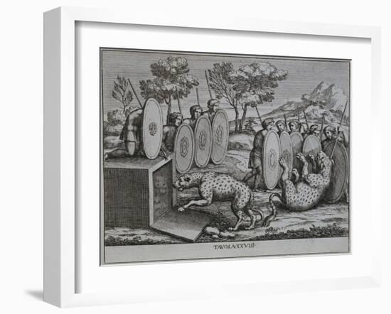 Illustration of Romans Capturing Leopards-Pietro Santo Bartoli-Framed Giclee Print