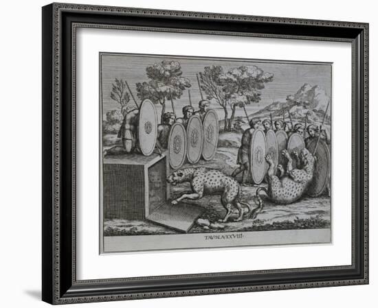 Illustration of Romans Capturing Leopards-Pietro Santo Bartoli-Framed Giclee Print