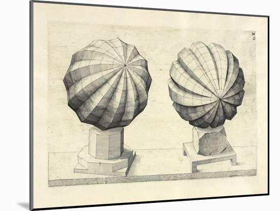 Illustration Of Sculpture. Geometric Designs Illustrating Euclidian Principles Of Geometry.-Wenzel Jamnitzer-Mounted Giclee Print