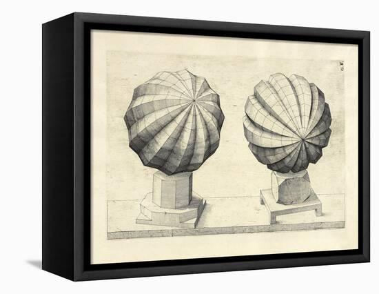 Illustration Of Sculpture. Geometric Designs Illustrating Euclidian Principles Of Geometry.-Wenzel Jamnitzer-Framed Premier Image Canvas