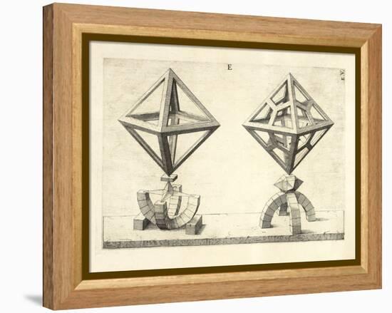 Illustration Of Sculpture. Geometric Designs Illustrating Euclidian Principles Of Geometry.-Wenzel Jamnitzer-Framed Premier Image Canvas