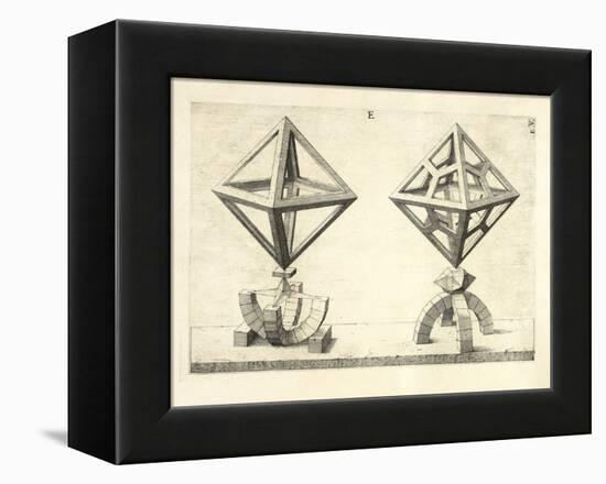 Illustration Of Sculpture. Geometric Designs Illustrating Euclidian Principles Of Geometry.-Wenzel Jamnitzer-Framed Premier Image Canvas