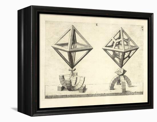 Illustration Of Sculpture. Geometric Designs Illustrating Euclidian Principles Of Geometry.-Wenzel Jamnitzer-Framed Premier Image Canvas