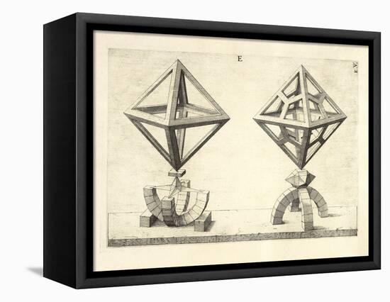 Illustration Of Sculpture. Geometric Designs Illustrating Euclidian Principles Of Geometry.-Wenzel Jamnitzer-Framed Premier Image Canvas