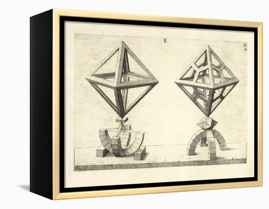 Illustration Of Sculpture. Geometric Designs Illustrating Euclidian Principles Of Geometry.-Wenzel Jamnitzer-Framed Premier Image Canvas