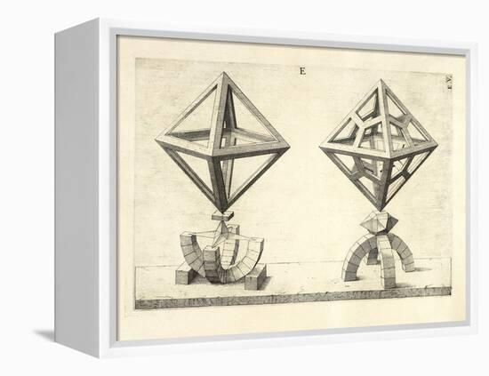 Illustration Of Sculpture. Geometric Designs Illustrating Euclidian Principles Of Geometry.-Wenzel Jamnitzer-Framed Premier Image Canvas