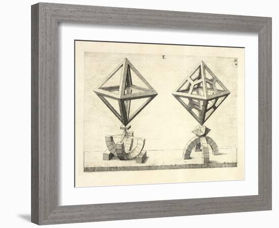 Illustration Of Sculpture. Geometric Designs Illustrating Euclidian Principles Of Geometry.-Wenzel Jamnitzer-Framed Giclee Print