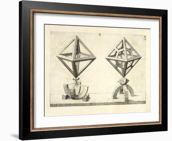 Illustration Of Sculpture. Geometric Designs Illustrating Euclidian Principles Of Geometry.-Wenzel Jamnitzer-Framed Giclee Print