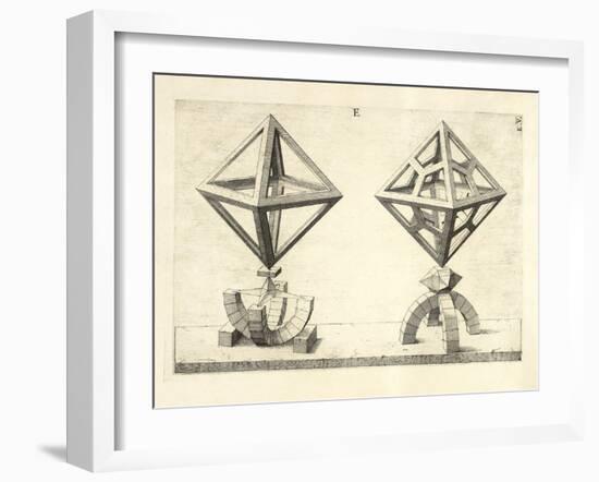 Illustration Of Sculpture. Geometric Designs Illustrating Euclidian Principles Of Geometry.-Wenzel Jamnitzer-Framed Giclee Print