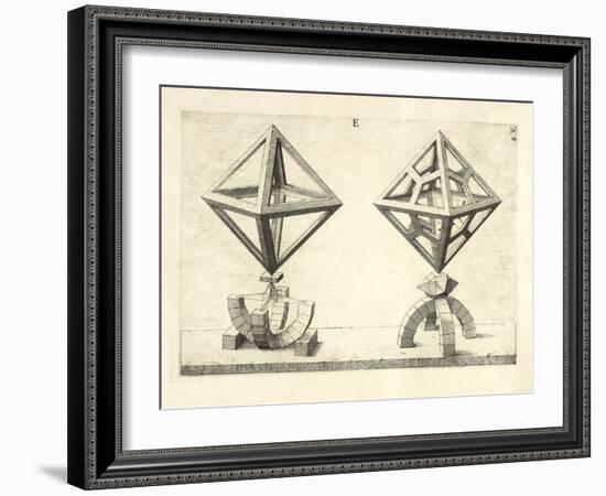 Illustration Of Sculpture. Geometric Designs Illustrating Euclidian Principles Of Geometry.-Wenzel Jamnitzer-Framed Giclee Print